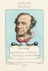 The finances did not make him lose weight this poor Ernest, Le Pilori, number 28, circa 1870 (lithograph)