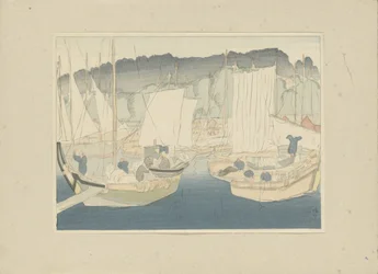 Boats in the Harbor of Shiogama