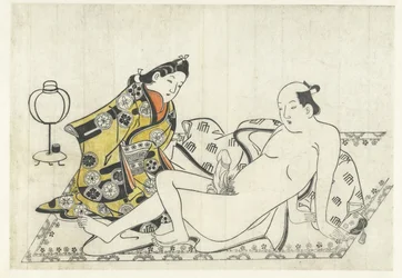 Young Woman and Naked Man on Rug