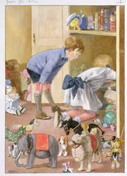 "We hunted in the cupboard, and at last I found him" (book illustration)