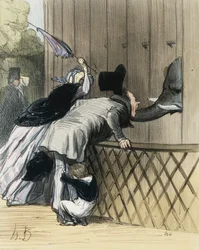 A Fright in the Jardin des Plantes, from "Les Etrangers a Paris" by Honore Daumier, Aubert et Compagnie, 1844