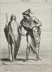 Actualities, plate 181: What do you take me for! Take my arm