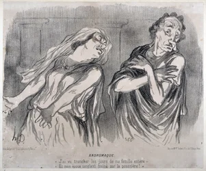 Andromaque Engraving by Honore Daumier (1808-1879) in Le Charivari. Palais Longchamp, Musee des Beaux Arts de Marseille