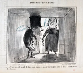 Artwork by Honore Daumier Charivari date from 1854: Serie TENNIQUES AND OWNERS 