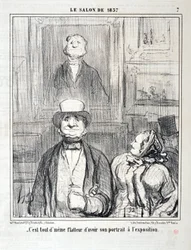 Artwork by Honore Daumier Charivari dates from 1857: Serie SALON DE 1857 