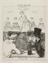 At the Champs-Elysées, It Has Never Been Quite Clear Whether the Music Makes the Beer Go Down, or the Beer That Makes You Swallow the Music, Plate 3 from Croquis Musicaux, 1852