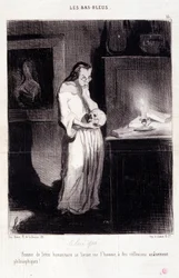 Cartoon about women writers. Series 
