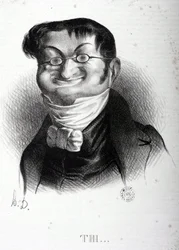 Cartoon by Adolphe Thiers, French Statesman. Drawing by Honore Daumier. Arbaud Museum.
