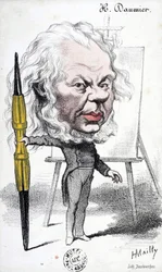 Cartoon by Honore Daumier, French Engraver, Painter and Sculptor. Engraving by Hyppolite Mailly. Arbaud Museum