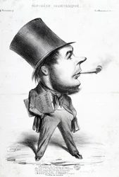 Charivaric Pantheon: Cartoon by Honore Daumier (1808-1879), French engraver, painter and sculptor. Engraving in Le Charivari. Arbaud Museum