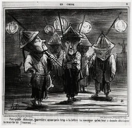 Chinese patrol, warriors having taken too literally the instructions they had been given to light the enemy