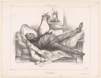 Caricature of Gilbert du Motier, Marquis de Lafayette, During a Nightmare