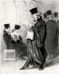 Lawyer Chabotard While Reading in a Legal Journal a Eulogy on Himself