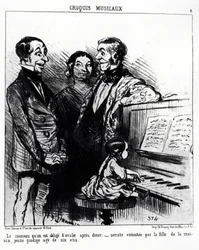 Musical Sketches: The Song You Are Forced to Swallow After Dinner: Sonata Executed by the Daughter of the House, a Young Prodigy Age Six (Illustration by Honore Daumier, published in Charivari, 11 February 1852)