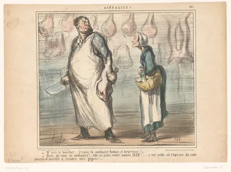 Old Woman Speaking to a Butcher (series title: Current Events)