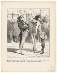Robert-Macaire Talking to Bertrand in Front of a Print Shop Window (Caricaturana)