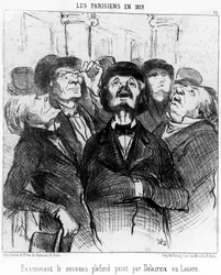 The Parisians in 1852 Examining the New Ceiling Painted by Delacroix at the Louvre (Series of Caricatures by Honore Daumier, Charivari)