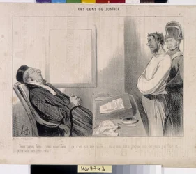 The people of justice. Cartoon by Honore Daumier (1808-1879). Extract from the newspaper Le Charivari, Musee des Beaux Arts, Palais Longchamp, Marseille