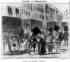 View Taken in a Demolition Neighborhood (Series of Cartoons by Honore Daumier, Charivari)