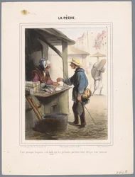 Fisherman Buying Fish in the Market Hall (Fishermen) (Fishing)
