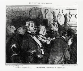 World Exhibition: First Impressions: Stupefaction, Compression and Suffocation (Illustration by Honore Daumier, published in Charivari, 24 May 1855)