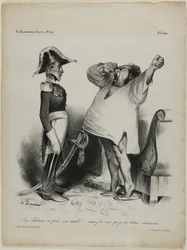"- Sire! Lisbon has been captured. - aaaah!!... and I dreamt that I had fought courageously!" plate 304