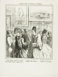 Still more Venuses this year... always Venuses!... as if there were any women built like that!, plate 2 from Croquis Pris Au Salon par Daumier