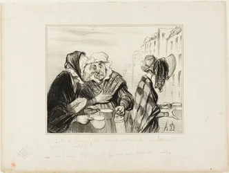 "- What a fuss this sour-face from the fifth floor is making! Wearing a hat just to buy two cups of milk for one sou! - Oh, Madame Capitaine, aren