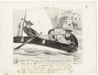 A Boat Maneuver, plate nine from Les Canotiers Parisiens