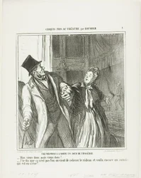 A Misapprehension at the Odeon, Plate 4 from Croquis Pris Au Théâtre par Daumier