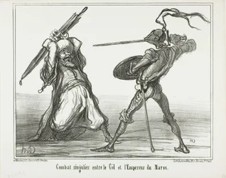 An Unusual Battle Between El Cid and the Emperor of Morocco, plate 117 from Actualités
