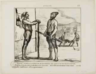 In Naples - The Commission of Bastonnades During Their Delicate Job, Plate 213 from Actu
