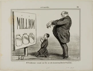 Mr. Prudhomme dedicating his son to the new God of the Parisians, plate 366 from Actualités