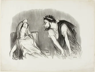 Oedipus. "- When my sword cut into his bleeding heart - You are trembling Madame - It was then that the world was falling apart," plate ten from Physionomies tragiques
