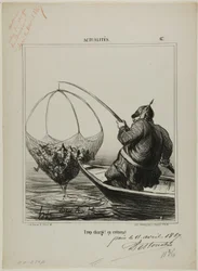 Overloaded! It is going to burst!, plate 67 from Actualités