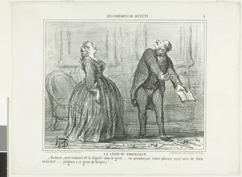 The Lesson of the Professor, plate five from Les Comédiens de Société