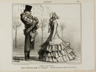 The New Fashion. Which is the man, which is the woman?... make your guess if you can and choose if you dare, plate 270 from Actualities