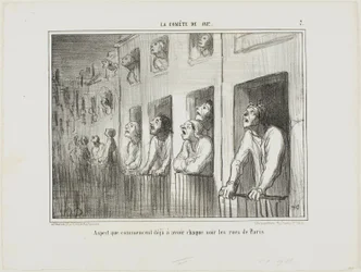 The streets of Paris are beginning to look like this every night, plate 7 from La Comète De 1857