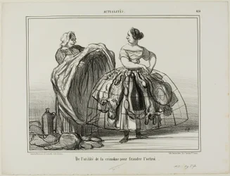 The Usefulness of the Crinoline When Cheating the Customs, Plate 414 from Actualités