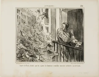 View Taken of the Streets of Paris after the Performance of the Famous Moralistic Comedy "La Bourse," plate 330 from Actualities