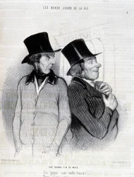 Cartoon on the scholarship holders - by Daumier, in "Charivari" from 16/04/1844