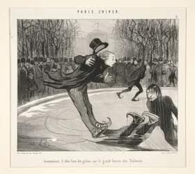 Inconvenience of Going to Show Off at the Grand Basin of the Tuileries, from Paris in Winter