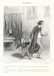 Damn brat, leave me in peace to compose my ode to the happiness of motherhood! ... All right, all right, ... he will be quiet ... I shall go and give him the whip in the other room ... (aside.) In fact, of all the worke
