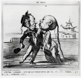 Second Opium War (1856-1860), in 1858, the Chinese government agreed to legalize the trade in opium, under Franco-British pressure: “Eh! Well, comrade... Is it not better than the o... l