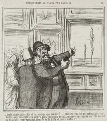 Sketch made at the Salon by Daumier, no. 6: Just look at what a degenerate and corrupt world we are living in...