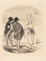 Two Men Amid Ruins