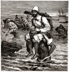 Louis Boussenard Disembarks in Tangier on a Porter