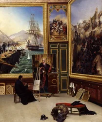 Brother Philippe Copying the Portrait of the Marquis de Fontanes in the Versailles Museum