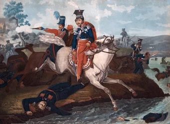 Death of Prince Jozef Poniatowski in the Battle of Leipzig