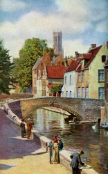 Bridge and Green Quay, Bruges, Belgium, c1924